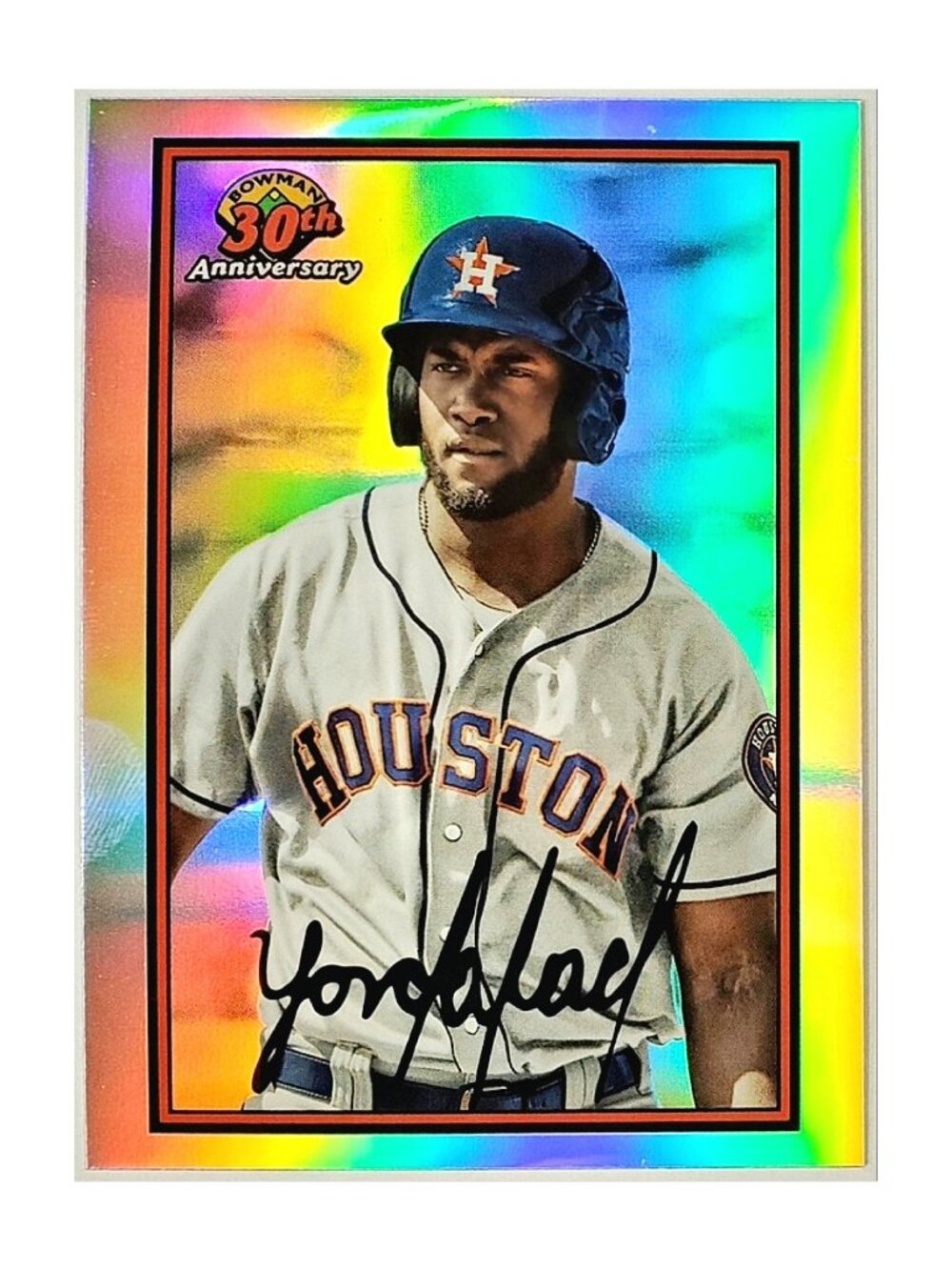 YORDAN ALVAREZ ROOKIE REFRACTOR "1989" RETRO 2019 BOWMAN CHROME #B30-YA, ASTROS